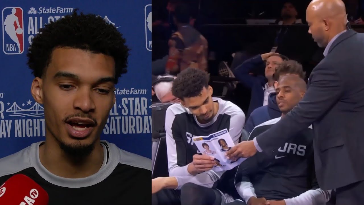 Victor Wembanyama reacts to getting disqualified with CP3 in Skills Challenge