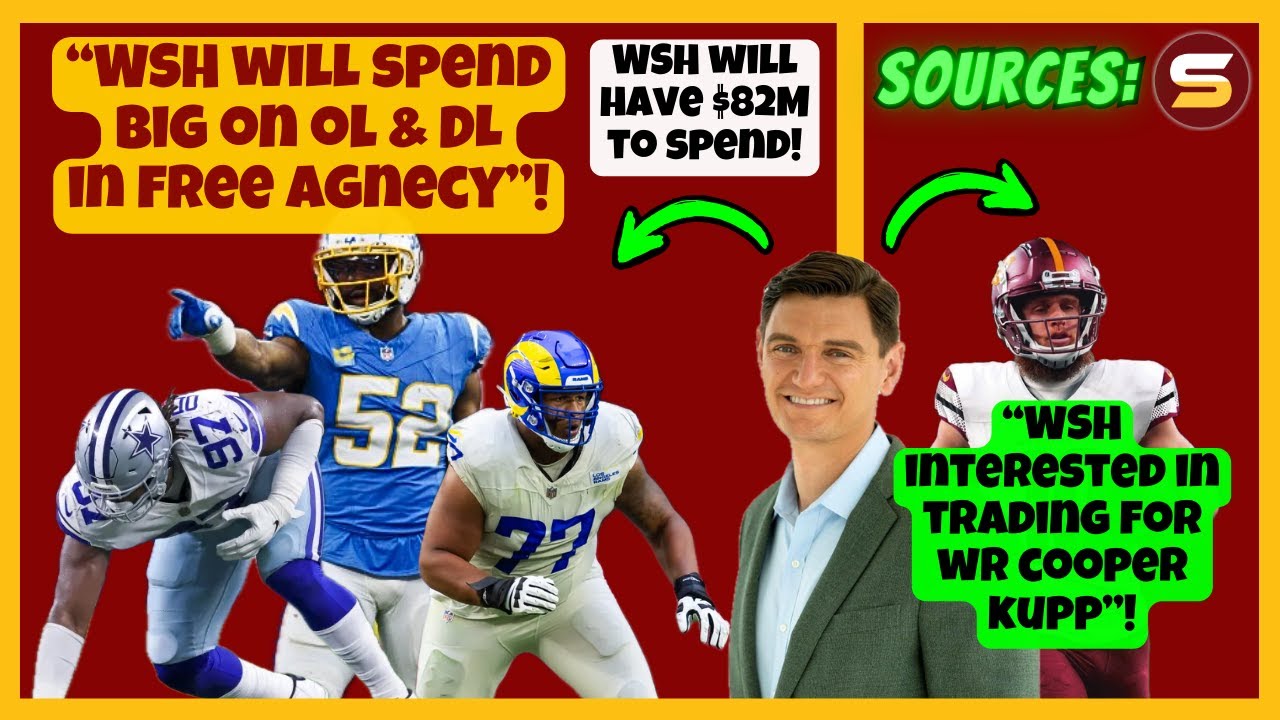 🤑$82M Cap Space! | "WSH Will Spend BIG on OL & DL In Free Agency"! | "WSH Wants To Cooper Kupp!👀