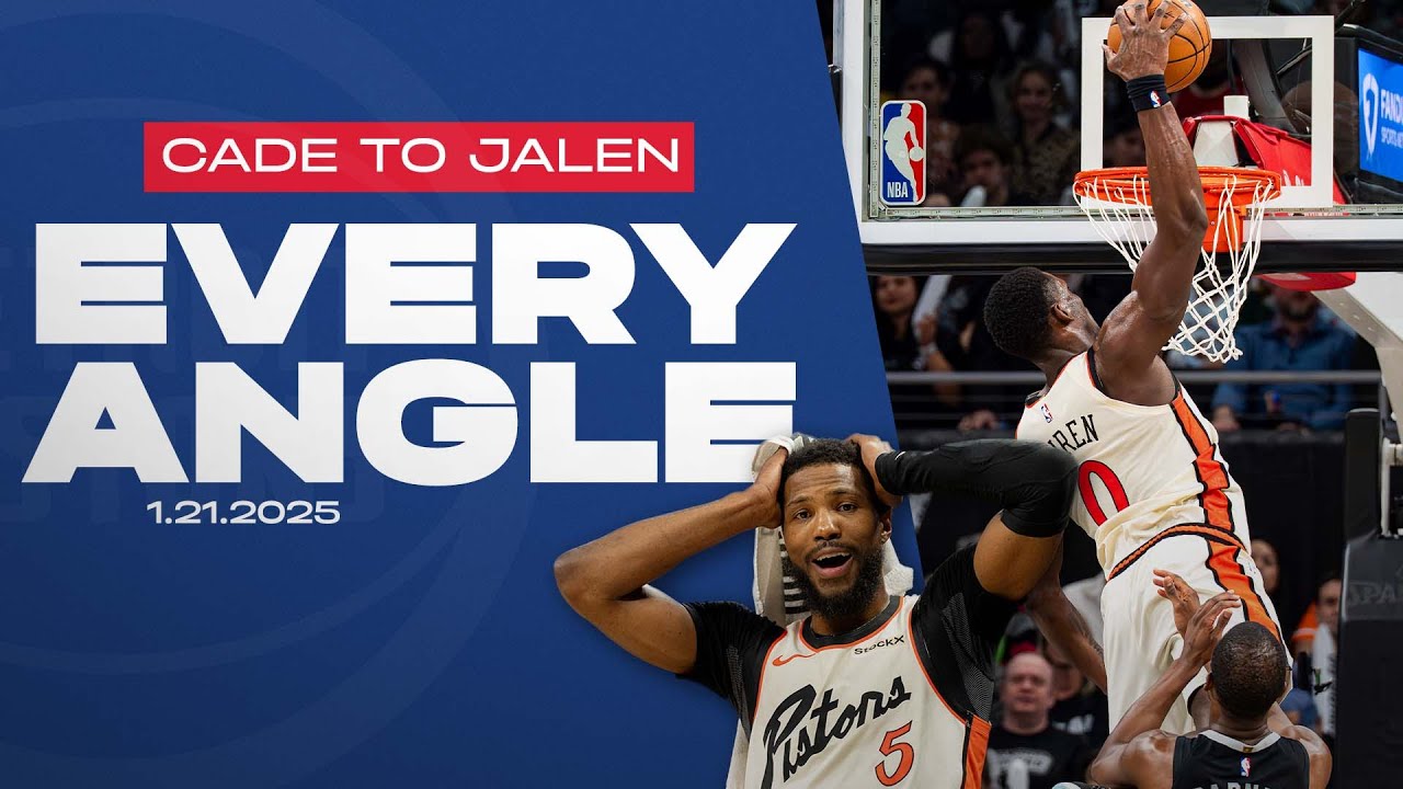 Every Angle - Cade Cunningham Lobs It To Jalen Duren For The Jam