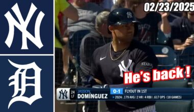 Yankees vs Tigers [Innings 3rd&4th] Game Highlights Feb 23, 2025 | MLB Highlights 2025