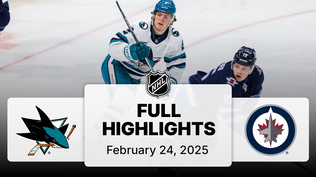 NHL Highlights | Sharks vs. Jets | February 24, 2025