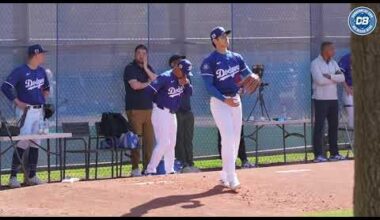 Dodgers Spring Training workout: Shohei Ohtani tests windup during bullpen session