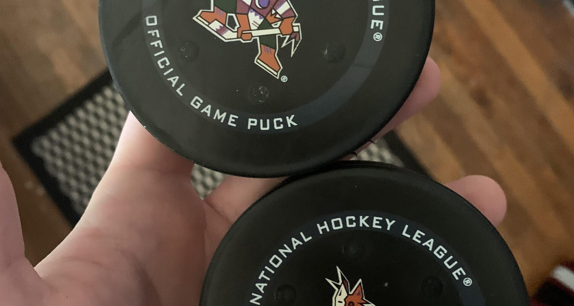 I just got some of the last game used pucks from some family in AXZ!!!