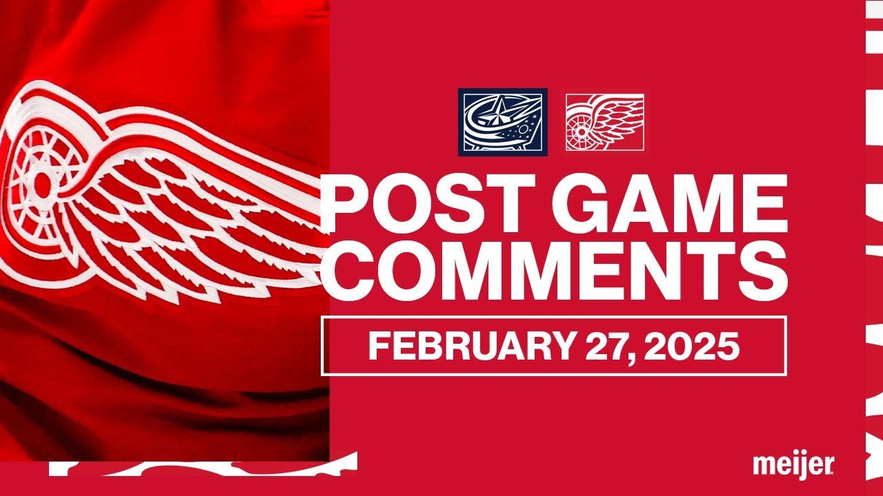 JT Compher, Moritz Seider, Todd McLellan Post Game Comments vs CBJ | Feb. 27, 2025