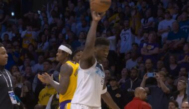 Anthony Edwards throws ball into crowd after getting ejected vs Lakers 😳