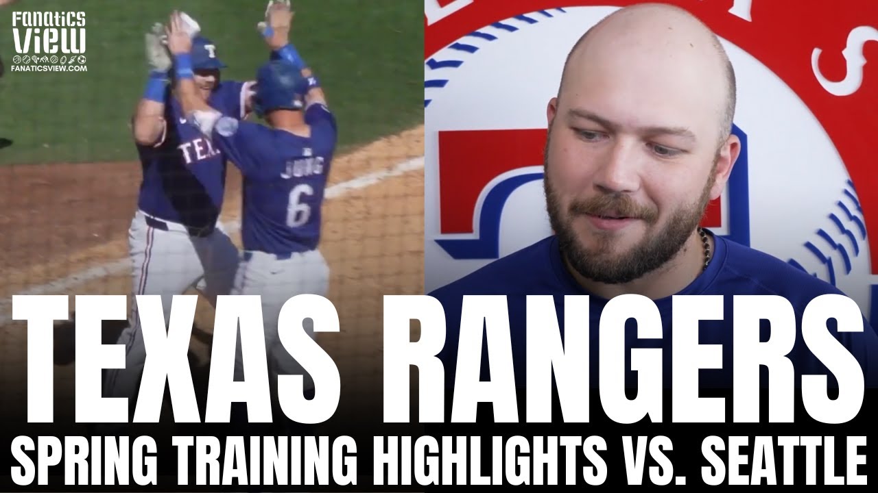 Texas Rangers vs. Seattle Mariners 2025 Spring Training Game Highlights, Jake Burger Homers for TX