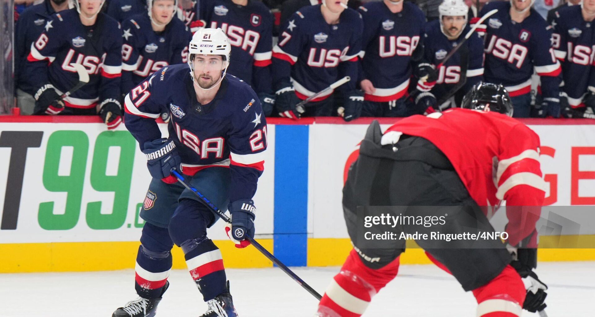 USA bench watches Larkin
