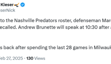 Del Gaizo has been recalled. Josi is undergoing further testing.