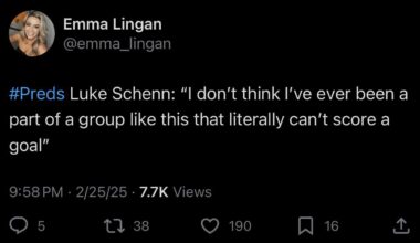 [Lingan] #Preds Luke Schenn: “I don’t think I’ve ever been a part of a group like this that literally can’t score a goal”