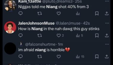 hawks fans seem to enjoy niang already LMFAOOOO