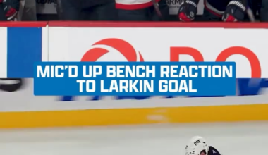 USA bench reacts to Larkin goal
