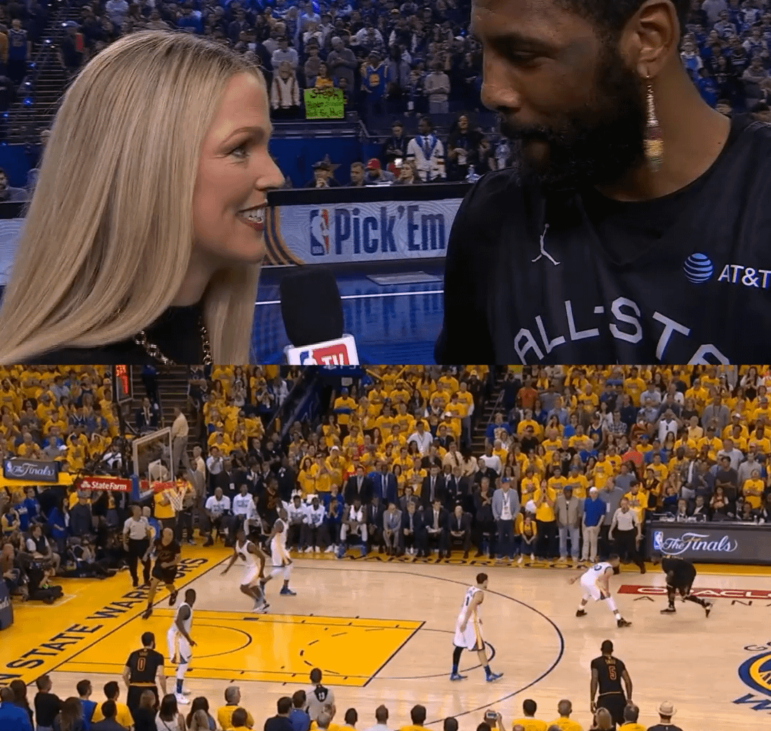 [All-Access] Kyrie Irving points out the spot on the floor he hit the clutch shot in Game 7 in 2016, says, "that was the start of the trilogy between us and Golden State which was a monumental mark on basketball.”