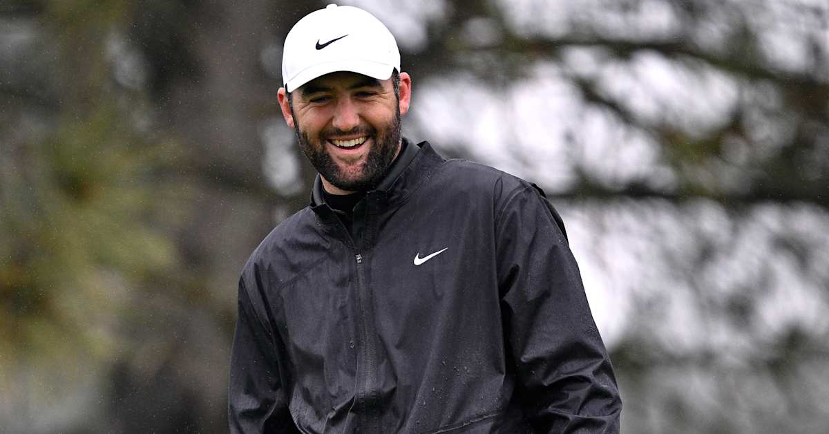 Scottie Scheffler stalks leaders as rain soaks The Genesis Invitational
