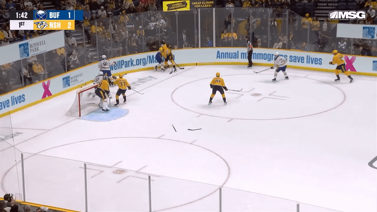 Stamkos puck watching as Buffalo scores