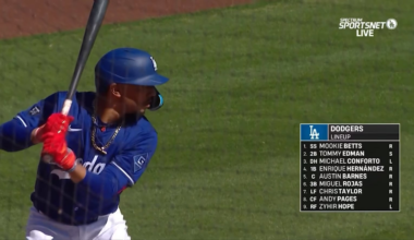 Leodalis De Vries shows off the strong arm to throw out Mookie Betts