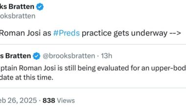 No Josi at practice
