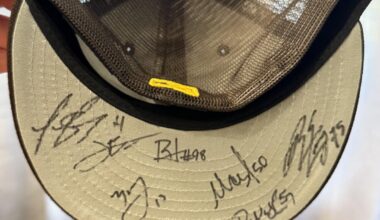 Just met a bunch of Padres on my friends ship the USS Macon Island. Got signatures from Machado, Araez, Suarez, Devries, Morejon, Vazquez, and Niebla. It was a super cool experience meeting them in such a small environment like that.