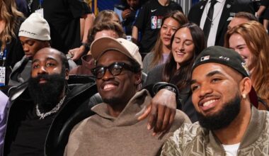 Harden, Pascal, and KAT court side last night