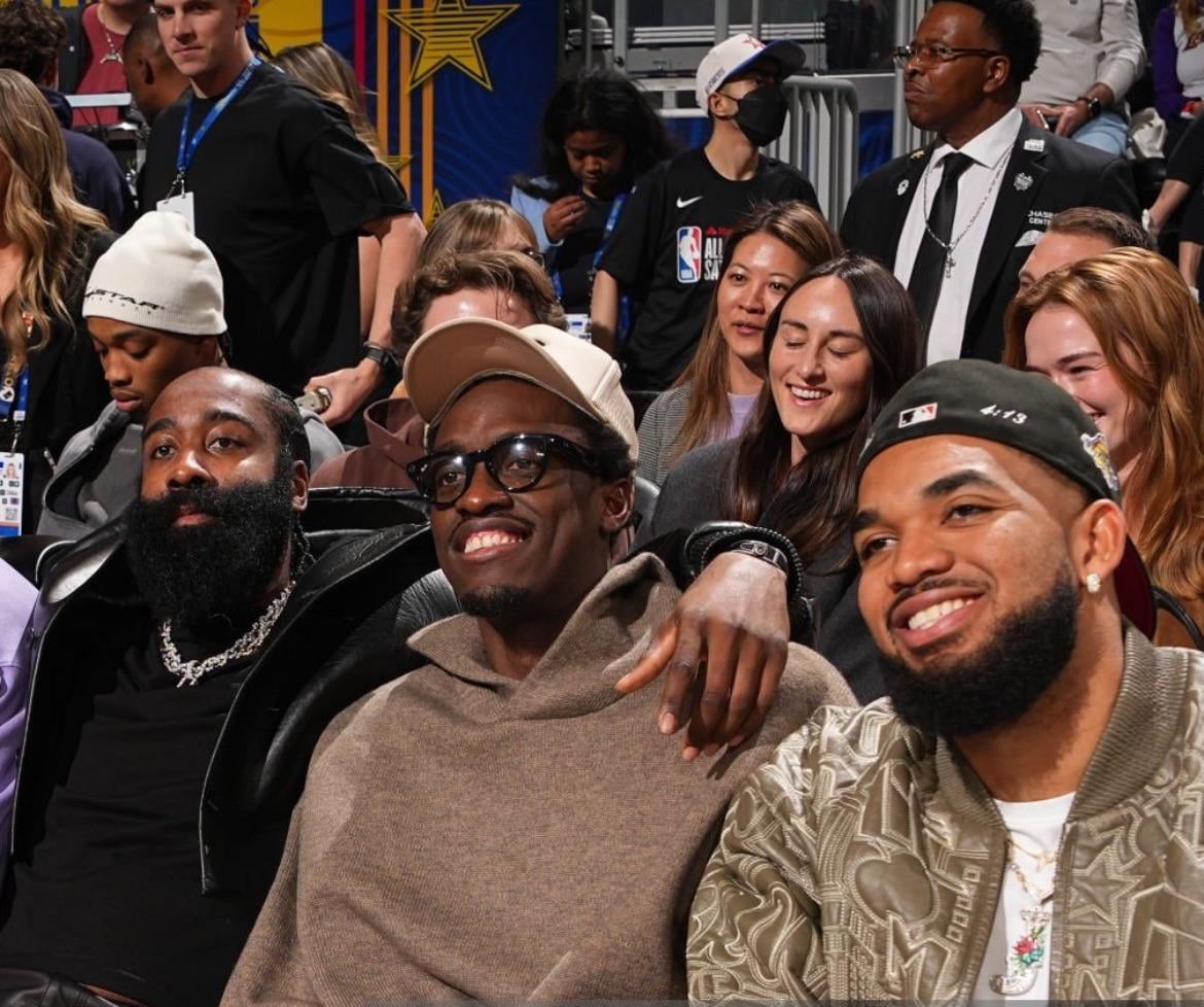 Harden, Pascal, and KAT court side last night