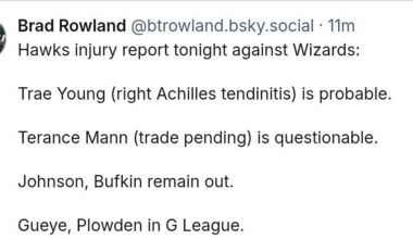 Injury report: Trae - probable; Mann - questionable; Gueye, Plowden - out; CC, Niang and LeVert - available