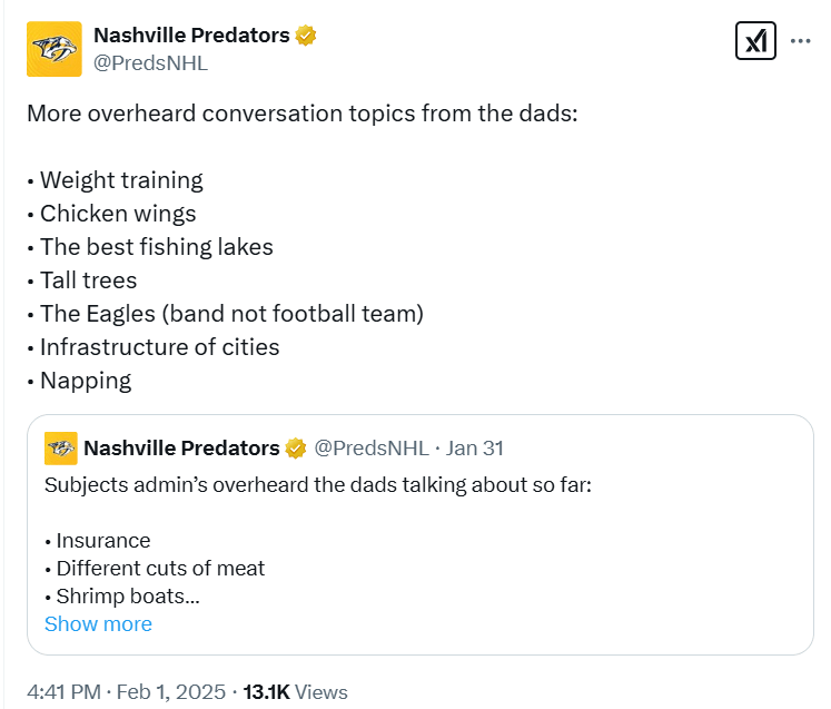 More conversation topics from the dads