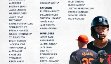 Your 2025 Detroit Tigers spring training roster!