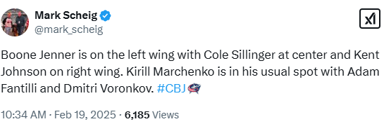 Boone Jenner and Kirill Marchenko were full participants at practice today