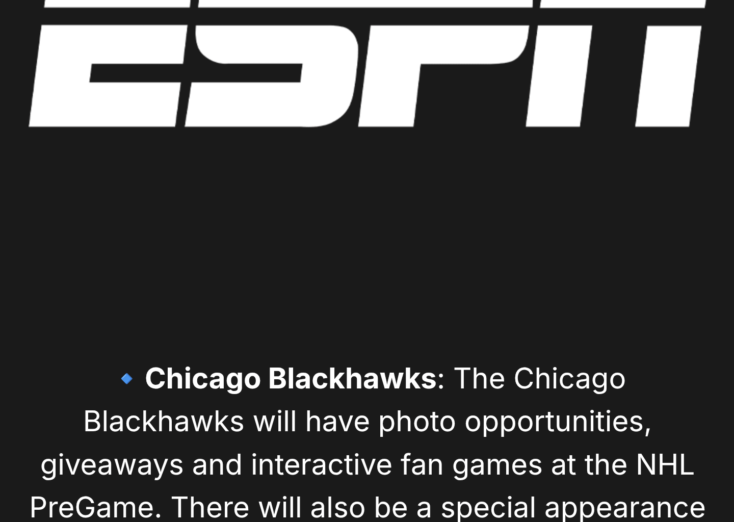 I'm sorry, who is having photo ops at the stadium series?