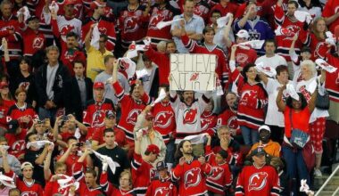 Iconic classic photo of Devils fans showing support for the Devils going into a game 7!