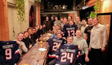 US team Dinner with legends and Guy Gaudreau
