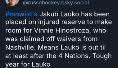 [Russo on bluesky] Lauko to IR. Hinestroza claimed off waivers.