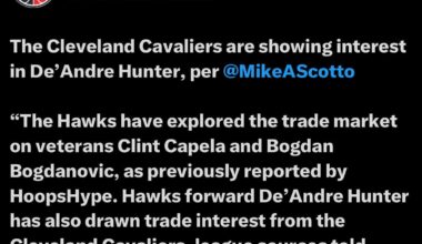 The Cleveland Cavaliers are showing interest in De’Andre Hunter