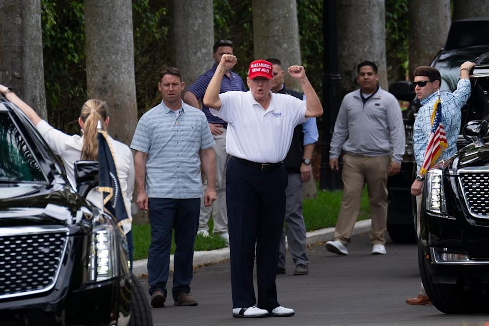 Donald Trump once again claimed to have won a golf tournament at his own Florida club (Copyright 2025 The Associated Press. All rights reserved.)