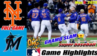 Miami Marlins Vs. New York Mets FULL Highlights | MLB Training Spring 2025