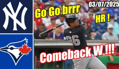 New York Yankees vs Toronto Blue Jays [FULL GAME] Highlights Mar 7, 2025 | MLB Highlights 2025