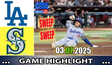 Los Angeles Dodgers Vs. Mariners Game Highlights | MLB Training Spring 2025