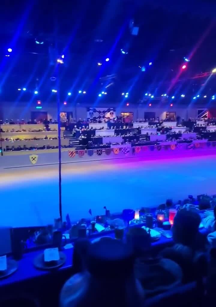 "Fire Nico" chants break out at a Medieval Times horse show in Dallas.