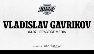Defenseman Vladislav Gavrikov | 03.07.25 LA Kings Practice in El Segundo | Media Availability