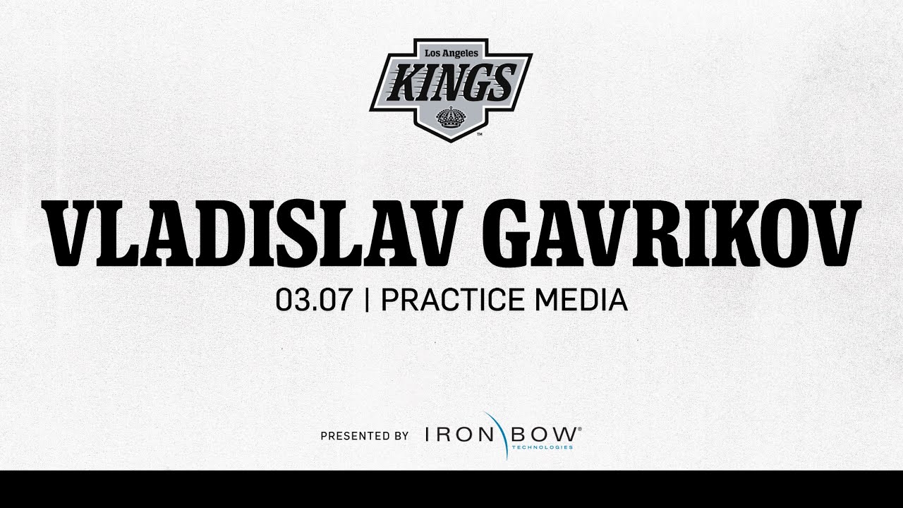 Defenseman Vladislav Gavrikov | 03.07.25 LA Kings Practice in El Segundo | Media Availability