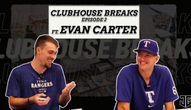 Texas Rangers Josh Jung And Evan Carter Rip Cards AT Globe Life Field | Clubhouse Breaks Ep. 2