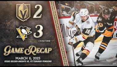 HIGHLIGHTS | Pittsburgh Penguins 3, Vegas Golden Knights 2 OT | Mar. 11, 2025