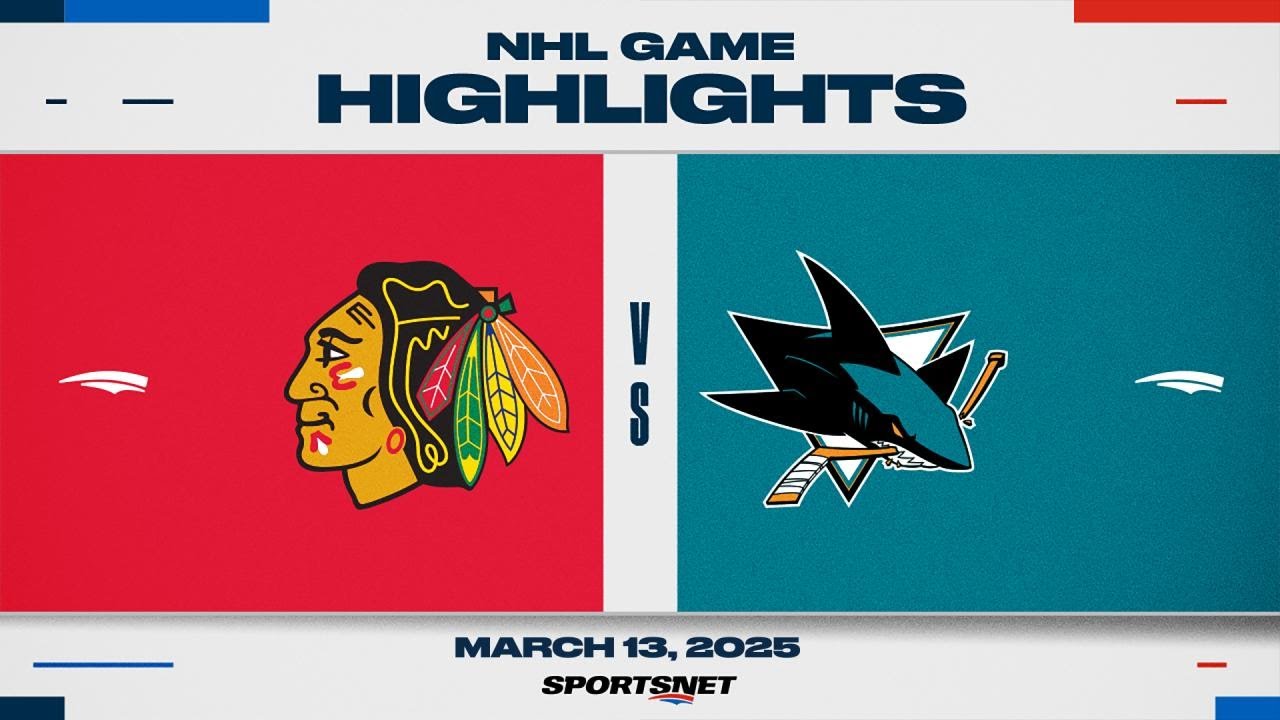 NHL Highlights | Blackhawks vs. Sharks - March 13, 2025
