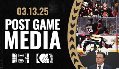 Drake Batherson, Linus Ullmark, Tyler Kleven, Travis Green Postgame Media vs BOS