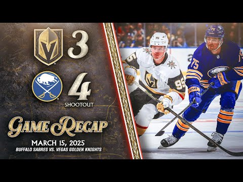 HIGHLIGHTS | Buffalo Sabres 4, Vegas Golden Knights 3 SO | March 15, 2025