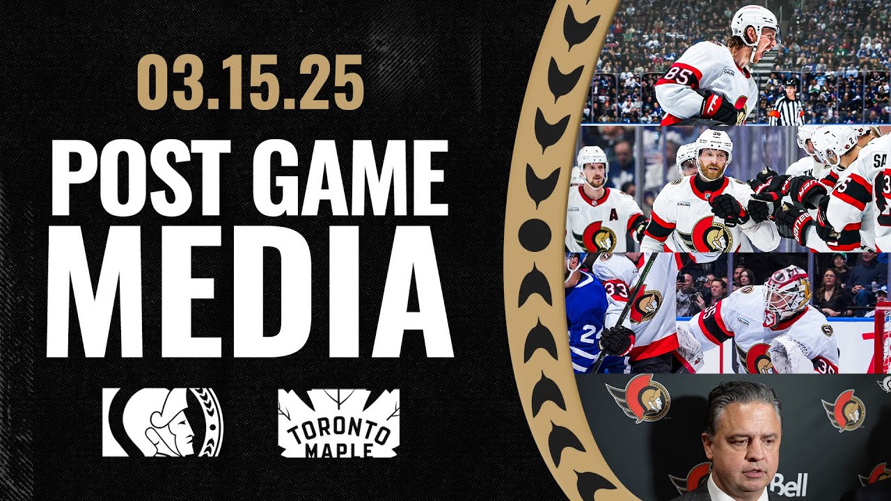 Claude Giroux, Jake Sanderson, Linus Ullmark, Travis Green Postgame Media vs TOR