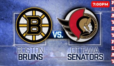 Boston Bruins vs. Ottawa Senators | Live Play-by-Play