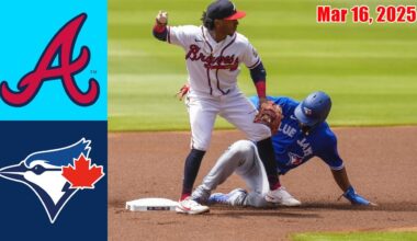 Atlanta Braves vs Toronto Blue Jays [TODAY] Mar 16, 2025 Full Game | MLB Training Spring 2025