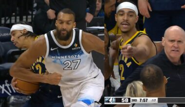 Rudy Gobert ejected for hard bump on Andrew Nembhard and things get heated