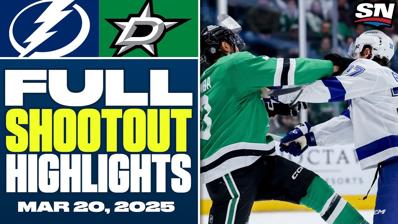 Tampa Bay Lightning at Dallas Stars | FULL Shootout Highlights - March 20, 2025