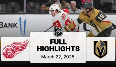 NHL Highlights | Red Wings vs. Golden Knights - March 22, 2025